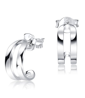 Double Curves Silver Stud Earring STS-3753